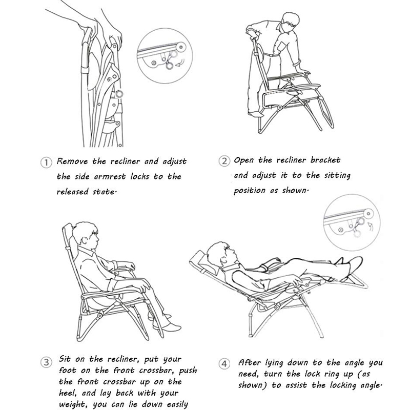 Beach Chair Canvas Zero Gravity Camping Chairs Lounge Chair Putdoor