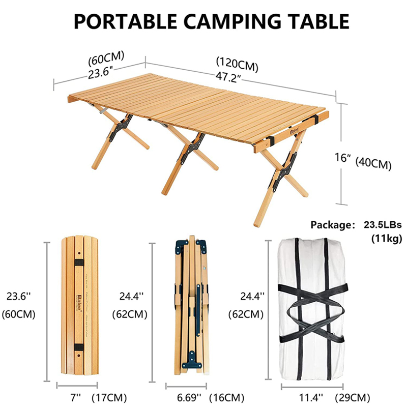 Big Size Outdoor Wooden Table Wood Table Outdoor Camping Wooden Outdoor Table Foldable Dining