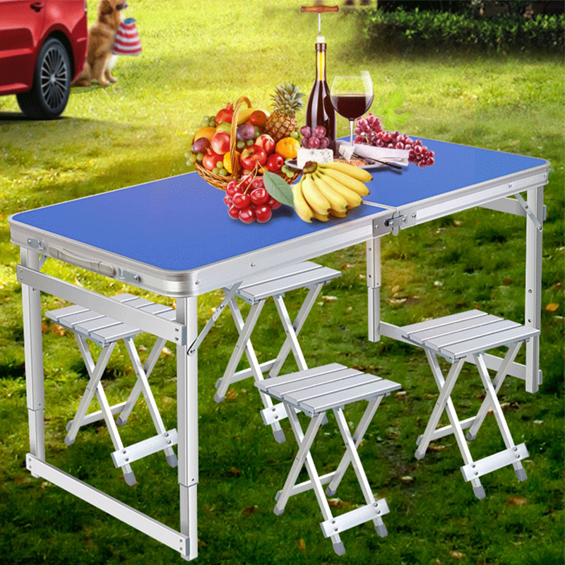 Aluminum Outdoor Folding Tables Portable Square Tube Adjustable Camping