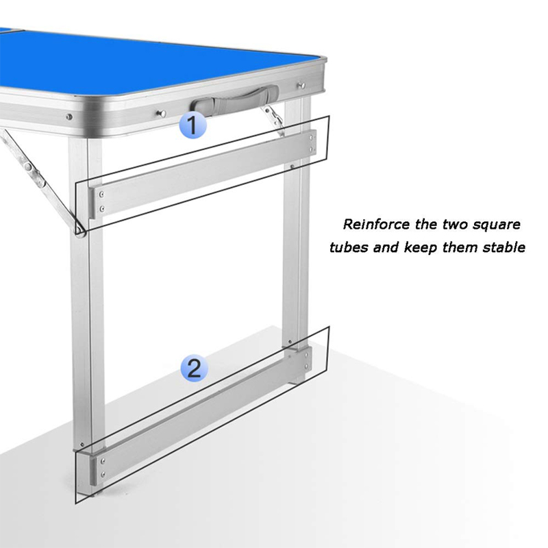 Aluminum Outdoor Folding Tables Portable Square Tube Adjustable Camping